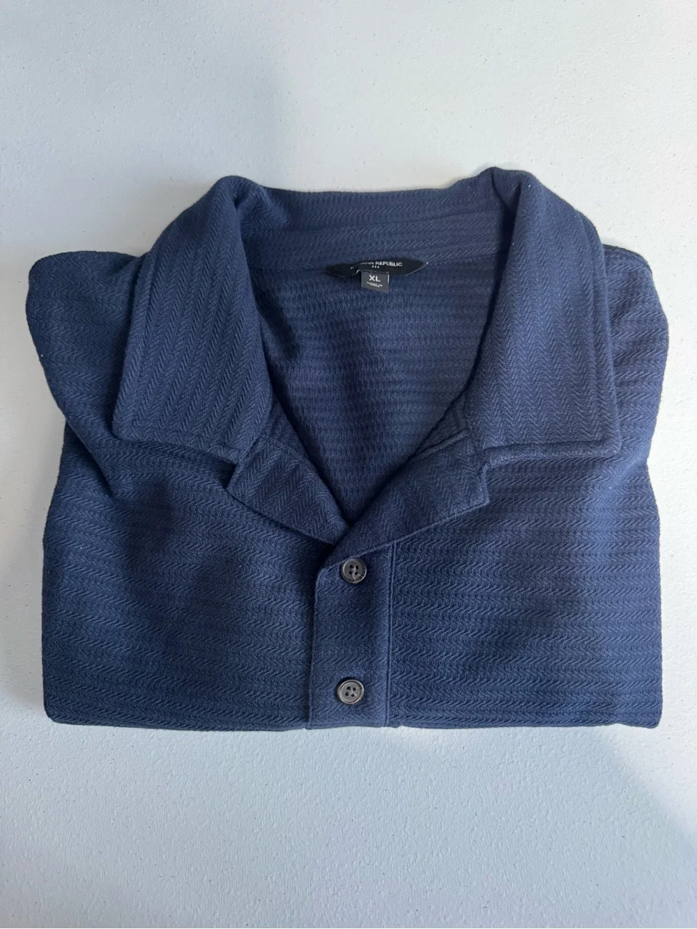 Banana Republic Textured Linen-Blend Polo - Blue